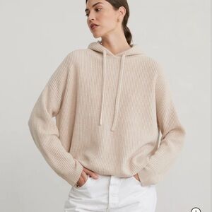 Jenni Kayne cashmere fisherman hoodie Olive Small